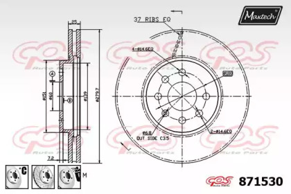 Тормозной диск MAXTECH 871530.6880