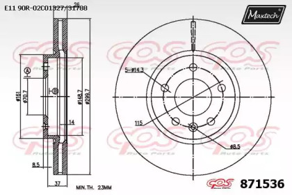 Тормозной диск MAXTECH 871536.0000