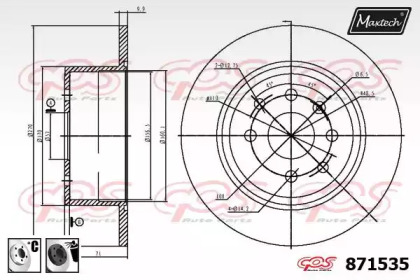 Тормозной диск MAXTECH 871535.6060