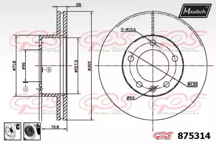 Тормозной диск MAXTECH 875314.6060