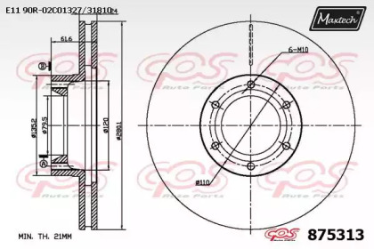 Тормозной диск MAXTECH 875313.0000