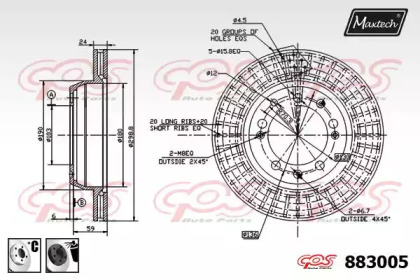 Тормозной диск MAXTECH 883005.6060