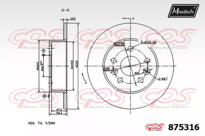 Тормозной диск MAXTECH 875316.0000