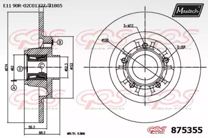 Тормозной диск MAXTECH 875355.0005