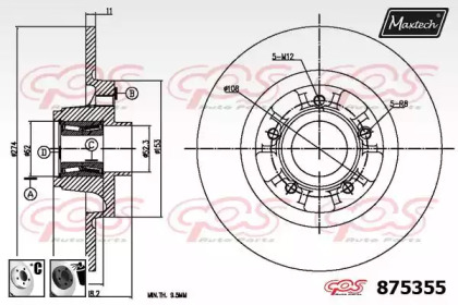 Тормозной диск MAXTECH 875355.6065