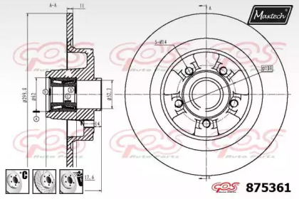 Тормозной диск MAXTECH 875361.6885