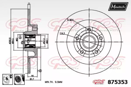 Тормозной диск MAXTECH 875353.6065