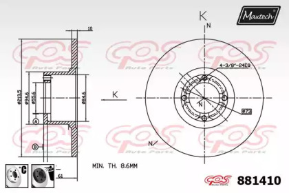 Тормозной диск MAXTECH 881410.6060