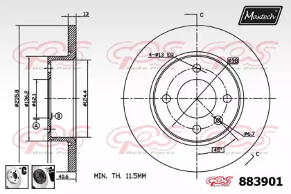 Тормозной диск MAXTECH 883901.6060