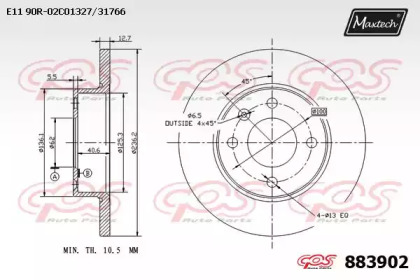 Тормозной диск MAXTECH 883902.0000