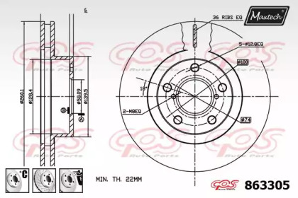 Тормозной диск MAXTECH 863305.6880