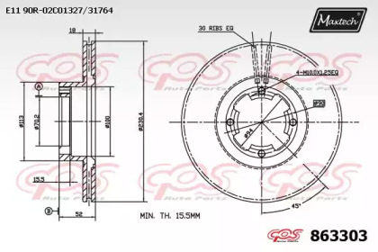 Тормозной диск MAXTECH 863303.0000