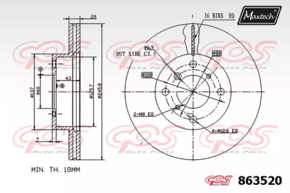 Тормозной диск MAXTECH 863520.0000