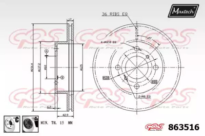 Тормозной диск MAXTECH 863516.6060