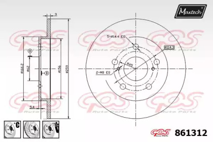 Тормозной диск MAXTECH 861312.6880