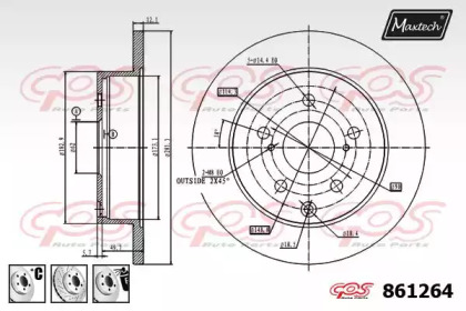 Тормозной диск MAXTECH 861264.6980