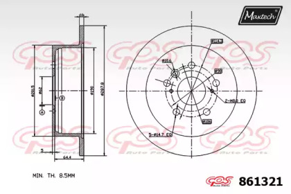 Тормозной диск MAXTECH 861321.0000