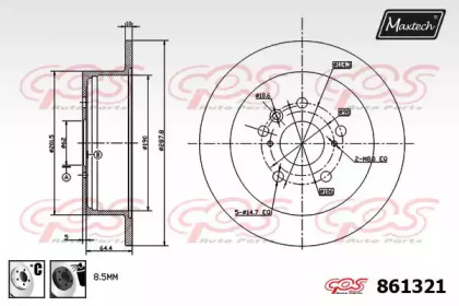 Тормозной диск MAXTECH 861321.6060