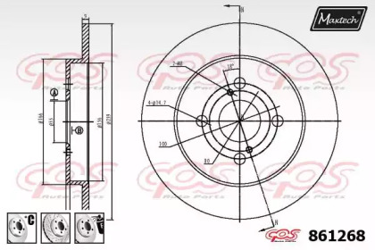 Тормозной диск MAXTECH 861268.6880