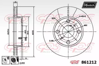 Тормозной диск MAXTECH 861212.6060