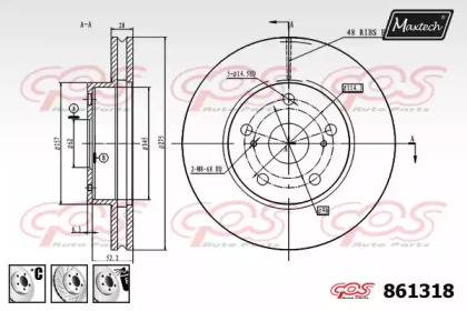 Тормозной диск MAXTECH 861318.6880