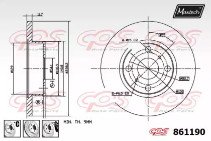 Тормозной диск MAXTECH 861190.6880