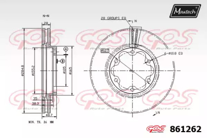 Тормозной диск MAXTECH 861262.0000