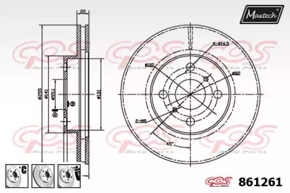 Тормозной диск MAXTECH 861261.6980