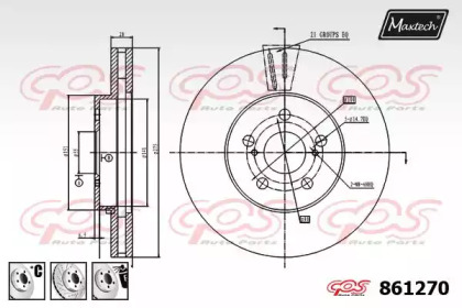 Тормозной диск MAXTECH 861270.6980