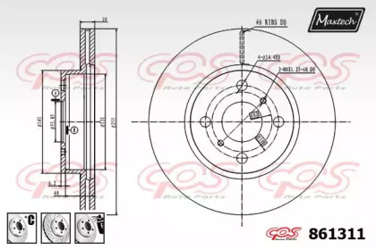 Тормозной диск MAXTECH 861311.6980