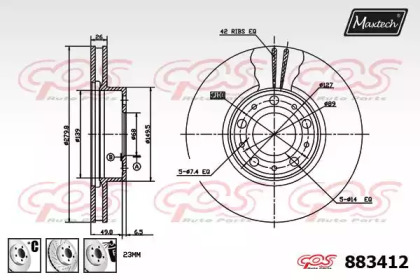 Тормозной диск MAXTECH 883412.6880