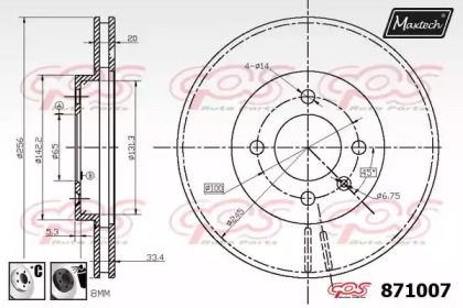 Тормозной диск MAXTECH 871007.6060