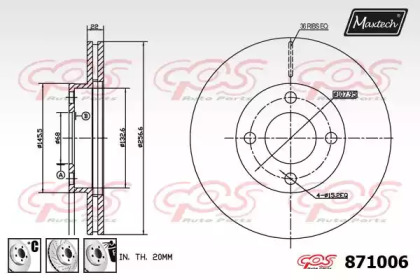 Тормозной диск MAXTECH 871006.6980