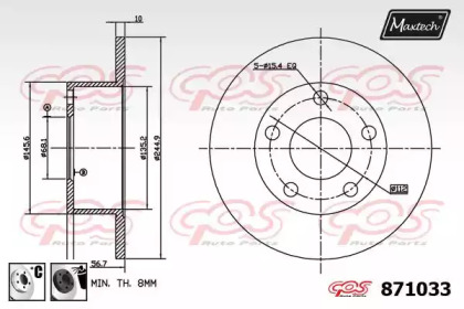 Тормозной диск MAXTECH 871033.6060