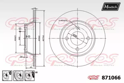 Тормозной диск MAXTECH 871066.6880