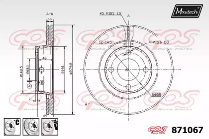 Тормозной диск MAXTECH 871067.6980