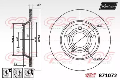 Тормозной диск MAXTECH 871072.6880