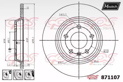 Тормозной диск MAXTECH 871107.6980