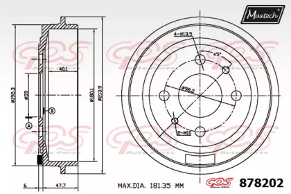 Тормозный барабан MAXTECH 878202.0000