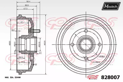 Тормозный барабан MAXTECH 828007.0000