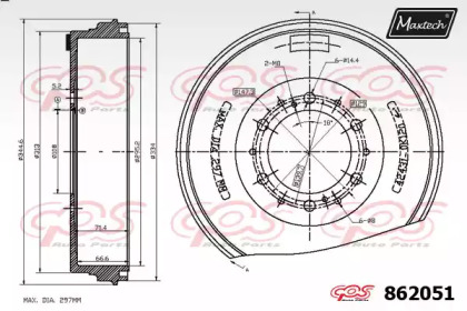 Тормозный барабан MAXTECH 862051.0000