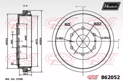 Тормозной барабан MAXTECH 862052.0000