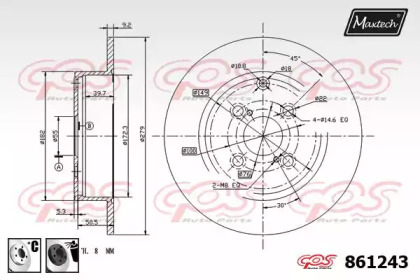 Тормозной диск MAXTECH 861243.6060