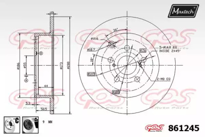 Тормозной диск MAXTECH 861245.6060