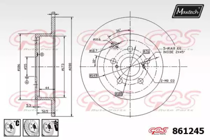 Тормозной диск MAXTECH 861245.6880