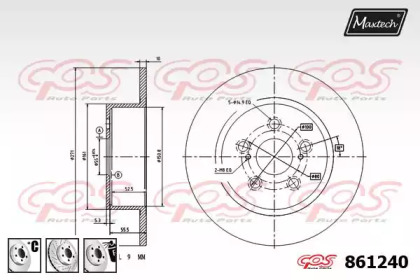 Тормозной диск MAXTECH 861240.6880