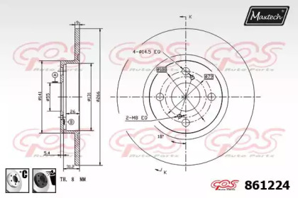 Тормозной диск MAXTECH 861224.6060