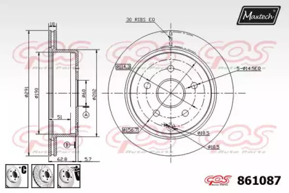 Тормозной диск MAXTECH 861087.6980