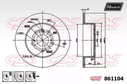 Тормозной диск MAXTECH 861104.6980