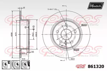 Тормозной диск MAXTECH 861320.6980